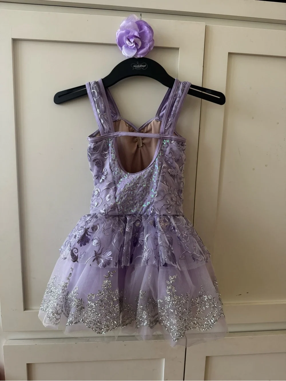 Weissman Lavender Tulle Dance Costume with Silver Glitter